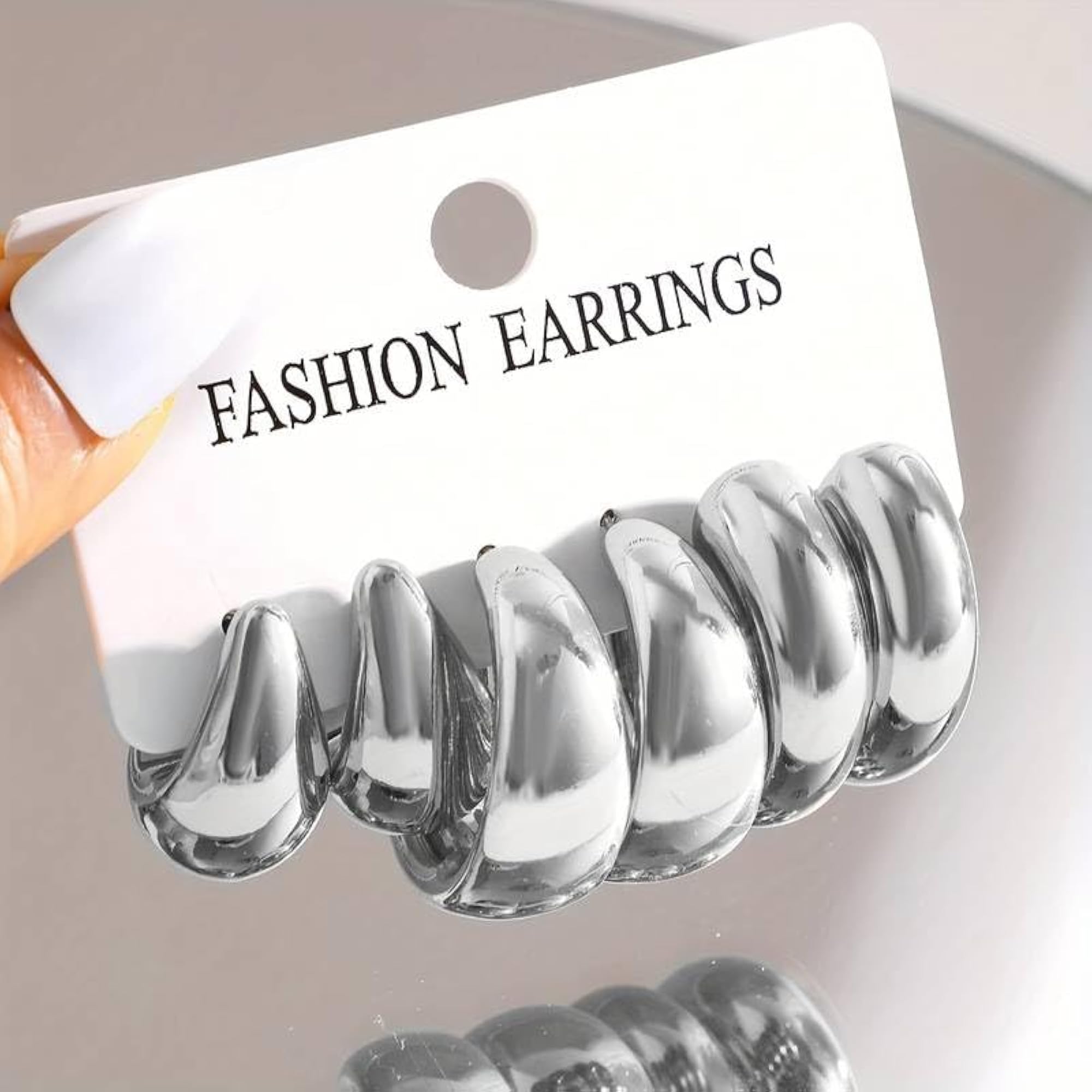 Chunky Hoop Earrings 3 Pair Combo Set